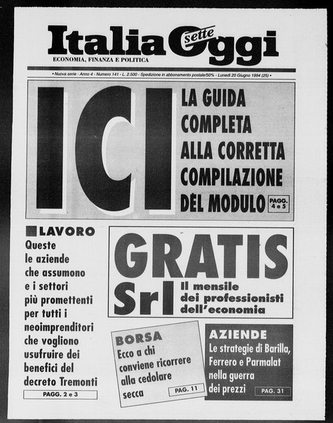 Italia oggi : quotidiano di economia finanza e politica